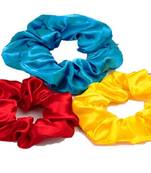 DIAN Assorted Pack of 3 Satin Solid Hair Scrunchies, Hair Accessories for Women, Teens and Girl