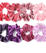 DIAN Assorted Pack of 8 Velvet Solid Hair Scrunchies, Hair Accessories for Women, Teens and Girl