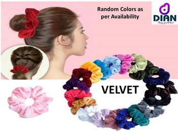 DIAN Assorted Pack of 8 Velvet Solid Hair Scrunchies, Hair Accessories for Women, Teens and Girl 2