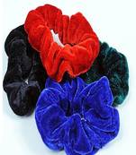 DIAN Assorted Pack of 4 Velvet Solid Hair Scrunchies, Hair Accessories for Women, Teens and Girl