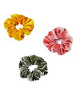 DIAN Assorted Pack of 3 Velvet Solid Hair Scrunchies, Hair Accessories for Women, Teens and Girl