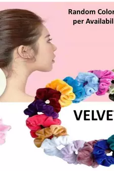 DIAN Assorted Pack of 3 Velvet Solid Hair Scrunchies, Hair Accessories for Women, Teens and Girl
