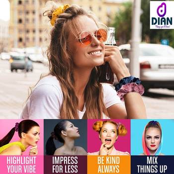 DIAN Assorted Pack of 3 Velvet Solid Hair Scrunchies, Hair Accessories for Women, Teens and Girl 4