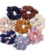 DIAN Assorted Pack of 8 Printed Hair Scrunchies, Hair Accessories for Women, Teens and Girl