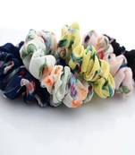 DIAN Assorted Pack of 5 Printed Hair Scrunchies, Hair Accessories for Women, Teens and Girl