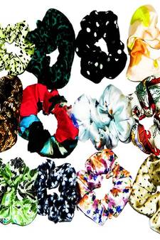 DIAN Assorted Pack of 12 Satin Print Hair Scrunchies, Hair Accessories for Women, Teens and Girl