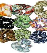 DIAN Assorted Pack of 10 Satin Print Hair Scrunchies, Hair Accessories for Women, Teens and Girl