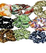 DIAN Assorted Pack of 9 Satin Print Hair Scrunchies, Hair Accessories for Women, Teens and Girl