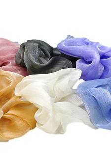 DIAN Assorted Pack of 6 XL Organza Solid Hair Scrunchies, Hair Accessories for Women, Teens and Girl