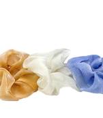DIAN Assorted Pack of 3 XL Organza Solid Hair Scrunchies, Hair Accessories for Women, Teens and Girl