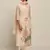 Parchment Beige Cotton Linen Woven Kurta With Lotus Printed Chiffon Dupatta