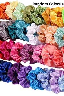 DIAN Assorted Pack of 15 Hair Scrunchies, Ponytail Holder in Satin Solid, Velvet Fabric & Printed for Women