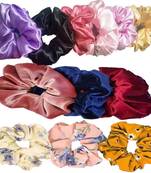 DIAN Assorted Pack of 12 Hair Scrunchies, Ponytail Holder in Velvet Fabric & Printed for Womens