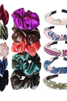 DIAN Assorted Pack of 15 Hair Accessories, Hair Scrunchies & Hair bands