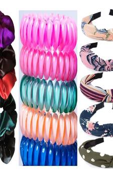DIAN Assorted Pack of 15 Hair Accessories, Hair Scrunchies & Hair bands