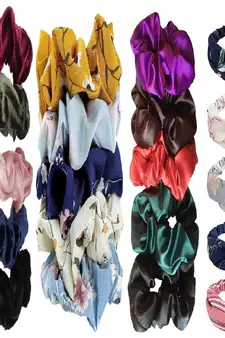 DIAN Assorted Pack of 20 Hair Scrunchies & Elastic Head band