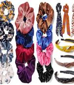 DIAN Assorted Pack of 18 Hair Scrunchies, Long Hair Band & Hair band
