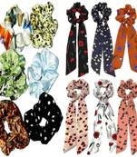DIAN Assorted Pack of 12 Hair Accessories, Hair Scrunchies, Ponytail Holder Printed for Womens