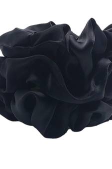 Dian Black Color Pack of 3 Satin XL Scrunchie  Oversized and Stylish Hair Accessories, Jumbo Scrunchie.