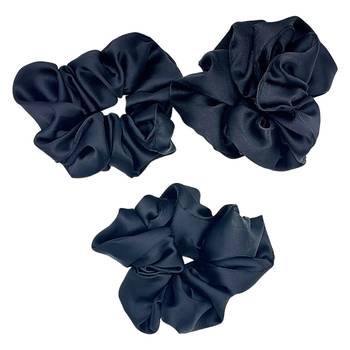 Dian Black Color Pack of 3 Satin XL Scrunchie  Oversized and Stylish Hair Accessories, Jumbo Scrunchie. 2