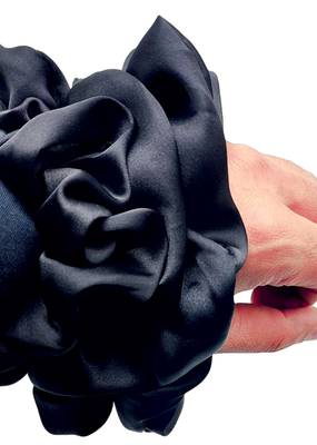 Dian Black Color Pack of 3 Satin XL Scrunchie  Oversized and Stylish Hair Accessories, Jumbo Scrunchie. 4