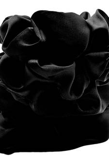 Dian Black Color Pack of 4 Satin XL Scrunchie  Oversized and Stylish Hair Accessories, Jumbo Scrunchie.