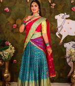 BK Firoji patola Ikkat Half saree