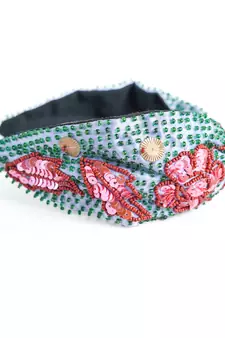 Embellished grey with multi color hairband for girls /Women (Hair Accessories)