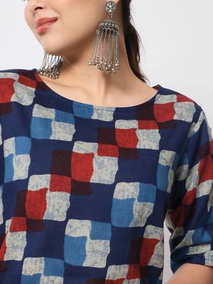 Women Cotton Printed Straight Kurta in Multicolor 5