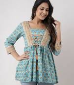 ftDiva Women's Cotton Printed Tunic in  Multicolor