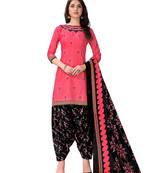 Pink printed cotton salwar