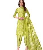 Green printed cotton salwar