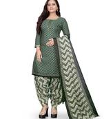 Green printed cotton salwar