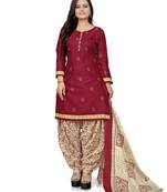Maroon printed cotton salwar