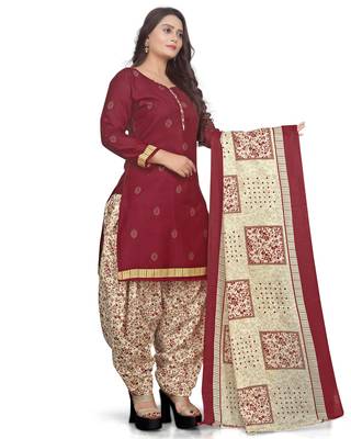 Maroon printed cotton salwar 3
