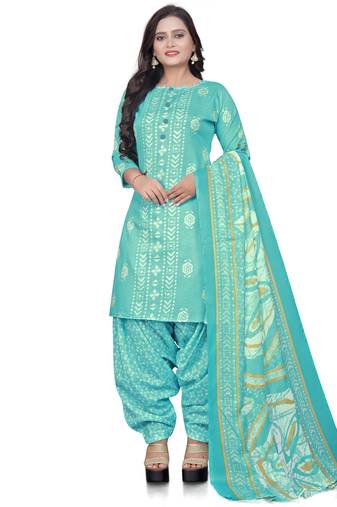 Green printed cotton salwar