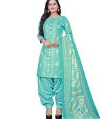 Green printed cotton salwar
