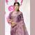 Purple embroidered chiffon saree with blouse