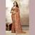 Orange embroidered pure georgette saree with blouse