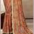 Orange embroidered pure georgette saree with blouse