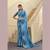 Blue embroidered chiffon saree with blouse