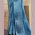 Blue embroidered chiffon saree with blouse