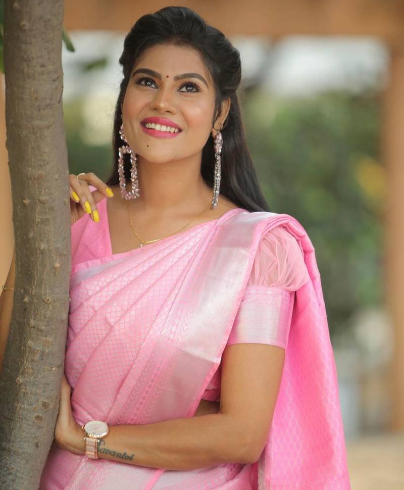 Pink Banarasi Silk Saree With Blouse Piece