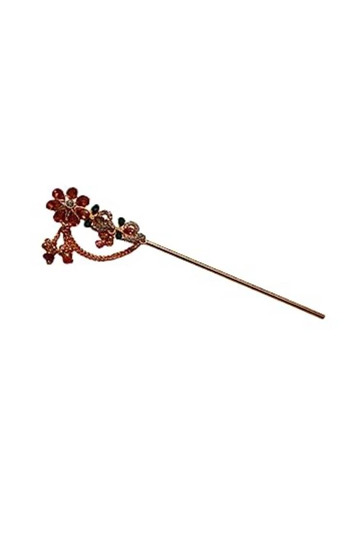 Salvus APP SOLUTIONS Beautiful Multi Color Metal Flower Design Basuri for Krishna Statue/Flute for Laddu Gopal (6 Inch)