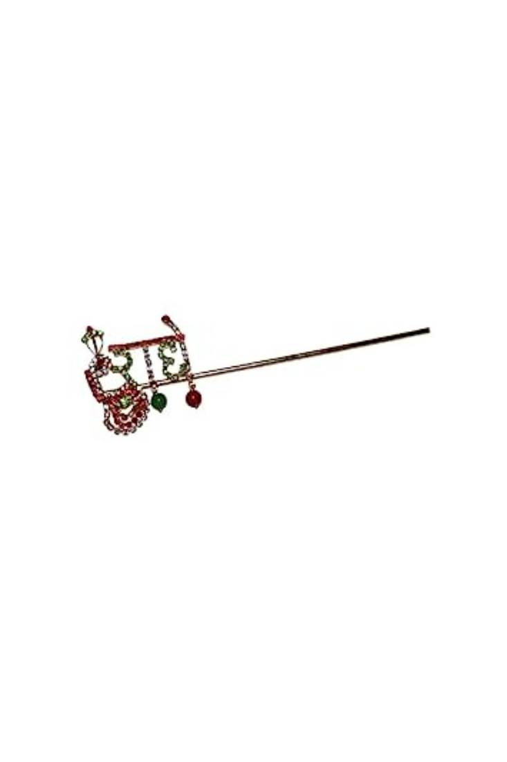 Salvus APP SOLUTIONS Beautiful Multi Color Metal Radhe Design Basuri for Krishna Statue/Flute for Laddu Gopal (3 Inch)