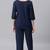 Navy-blue plain cotton salwar