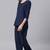 Navy-blue plain cotton salwar