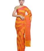 Pink woven art silk saree with blouse