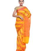 Mustard woven art silk saree with blouse