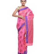 Orange woven art silk saree with blouse